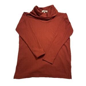 LOFT Rust Waffle Knit Turtleneck Long Sleeve Top Women’s Medium